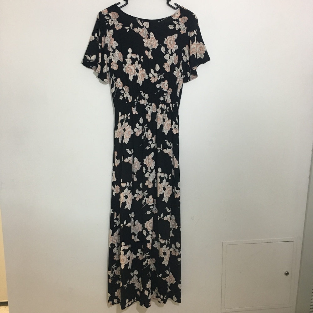 ANGIE Floral Walk Thru Maxi Romper - Picture 5 of 7